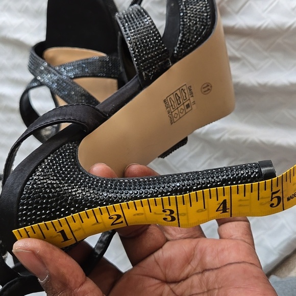 Lady Couture Black Strass Strappy High Heels Prom - Picture 9 of 11